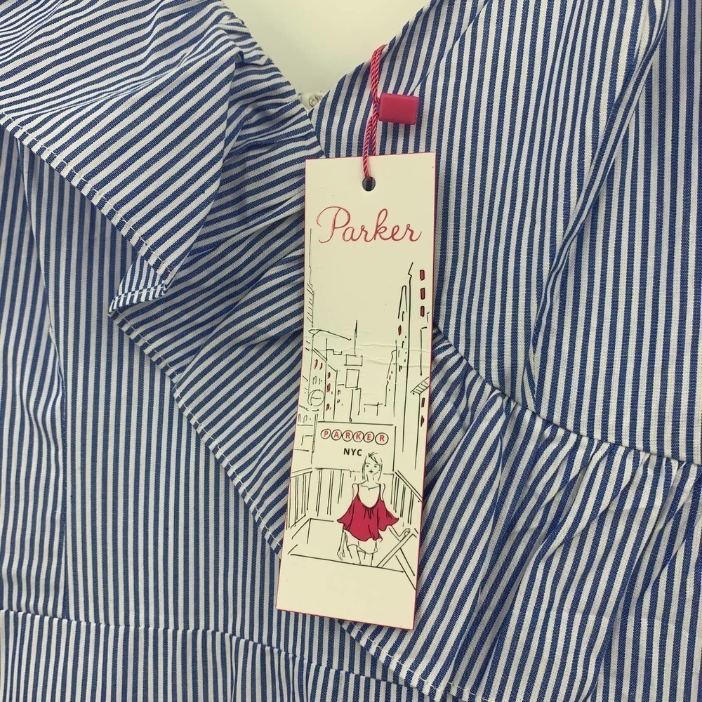 PARKER Lollie Nautical Striped Ruffled  Dress S,M - Picture 5 of 11